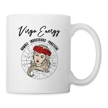 Arbre d’astrologie rétro de l’énergie de la Vierge - Mug blanc - blanc - Droite