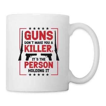 Waffen Pistolenliebhaber Waffenbesitzer Schießen - Tasse - Weiß - Rechts