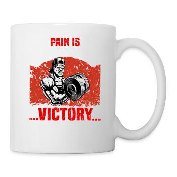 Pain is entertaining victory forever - Mug - white - Right