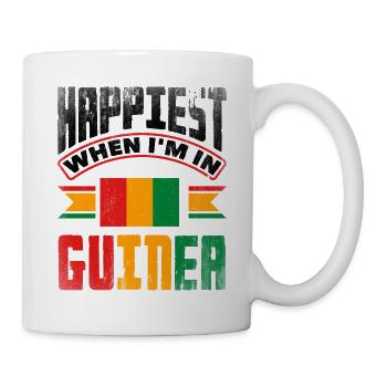 Guinea Guinea Guinea Flagge am glücklichsten, wenn ich in bin - Tasse - Weiß - Rechts