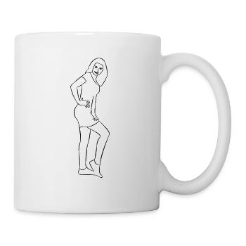 Jolie femme dessinée - Mug blanc - blanc - Droite