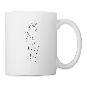 pretty woman drawn - Mug - white - Right