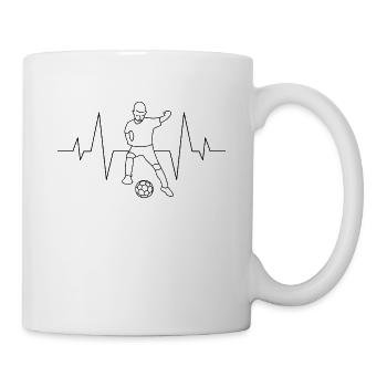 Battement de cœur de garçon de football - Mug blanc - blanc - Droite