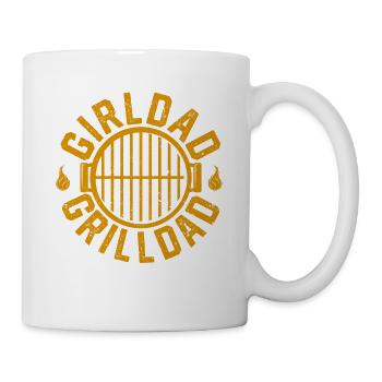 Vatertag Papa Grillen Ehemann Mädchen Papa Grill - Tasse - Weiß - Rechts