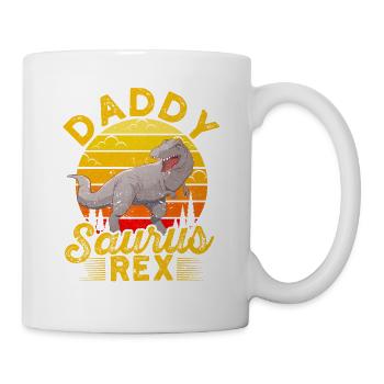 Daddysaurus T Rex Dinosaur Daddy Saurus Family - Mug - white - Right