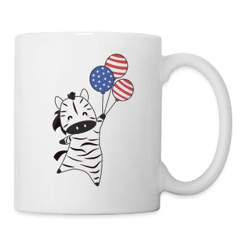 Zèbre vole ballons usa animaux mignons zèbres - Mug blanc - blanc - Droite