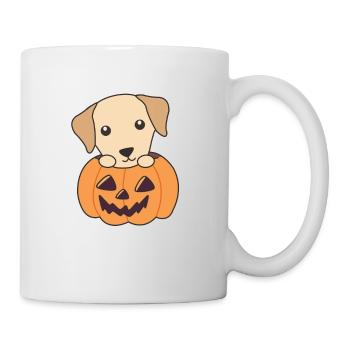 Labrador à la citrouille Chiens mignons Joyeux Halloween - Mug blanc - blanc - Droite