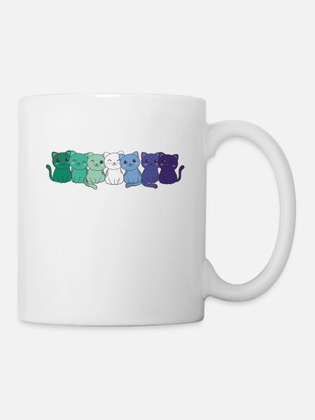 Gay Flag Gay Pride LGBTQ Katzen süße Katze - Tasse - Weiß