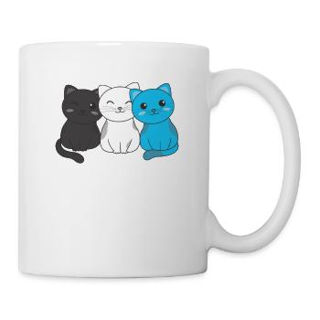 mascic flag pride LGBTQ cute cat pile - Mug - white - Right