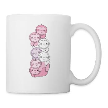 pomosexual flag pride LGBTQ cute sloth pile - Mug - white - Right
