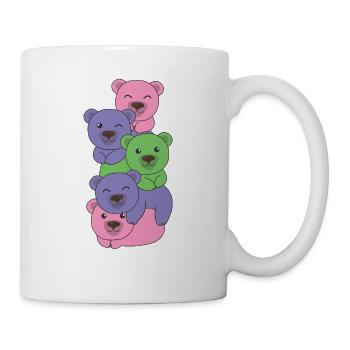 Trigender Flag Pride LGBTQ Cute Bear Bunch - Mug blanc - blanc - Droite