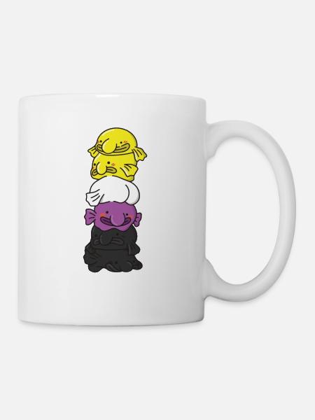 Nonbinary Flag Non Binary Pride LGBTQ Blobfisch - Tasse - Weiß
