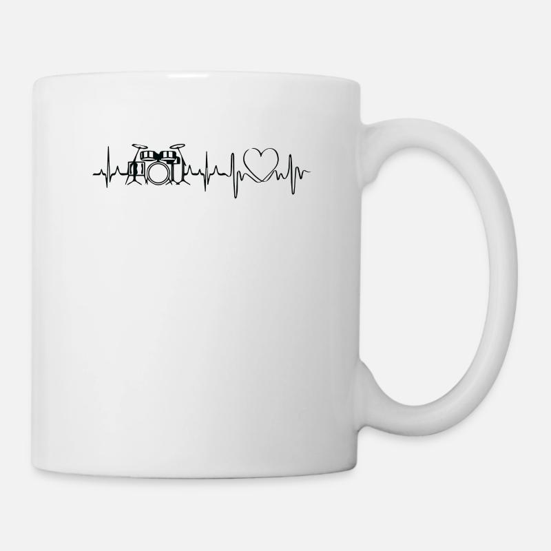 Drum Player Drum Set Heartbeat Heart Drum Set - Tasse - Weiß