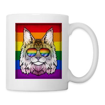 Gay Main Coon Kätzchen LGBTQ Pride Month - Tasse - Weiß - Rechts