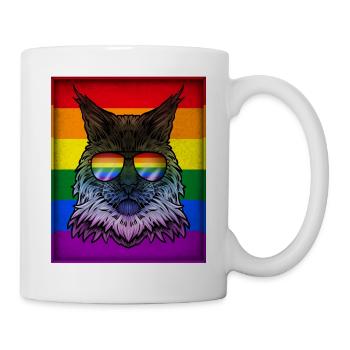 Gay Main Coon Kitten LGBTQ Pride Month - Mug blanc - blanc - Droite