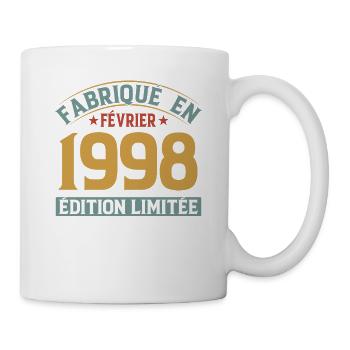 Fabriqué En Février 1998 Édition Limitée - Mug blanc - blanc - Droite