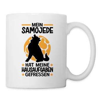 Mein Samojede hat meine Hausaufgaben gefressen - Tasse - Weiß - Rechts