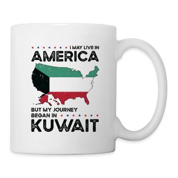 Geboren in Kuwait Kuwait Amerikaner USA - Tasse - Weiß - Rechts