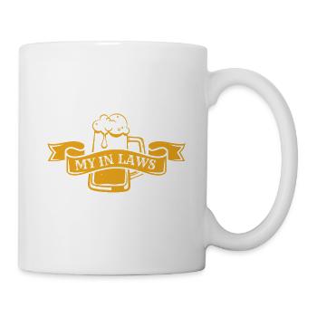 KAUFE MIR EIN BIER MEINE SCHWIEGERELTERN SIND HIER 2 - Tasse - Weiß - Rechts
