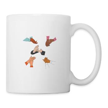 The swimmers cheer hands clap pool sports - Mug - white - Right