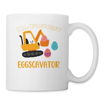 Eggs-traordinary Eggscavator Baubagger Bagger - Tasse - Weiß - Rechts