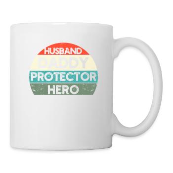 Husband Dad Protector Hero Father's Day Birthday - Mug - white - Right