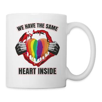 Wir haben das gleiche Herz im Inneren - Tasse - Weiß - Rechts
