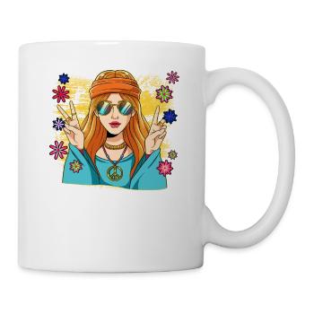 60s 70s Costume Groovy Hippie - Mug blanc - blanc - Droite