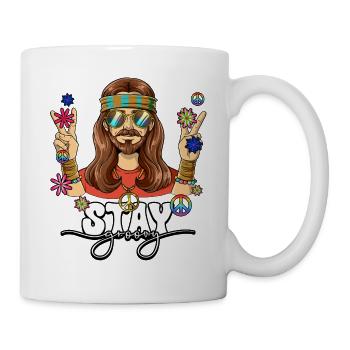 60s 70s Costume Stay Groovy Hippie - Mug - white - Right