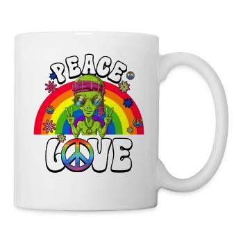 60s 70s Costume Peace Love Hippie - Mug blanc - blanc - Droite