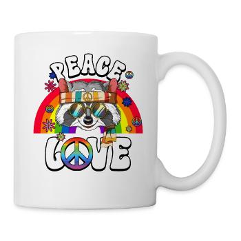 60s 70s Costume Peace Love Hippie - Mug - white - Right