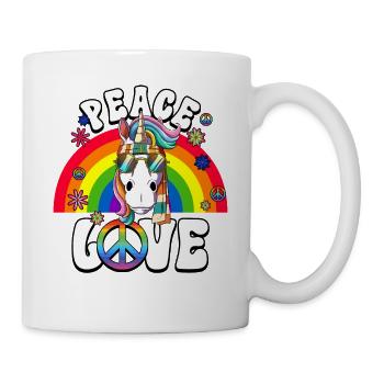 60s 70s Costume Peace Love Hippie - Mug - white - Right