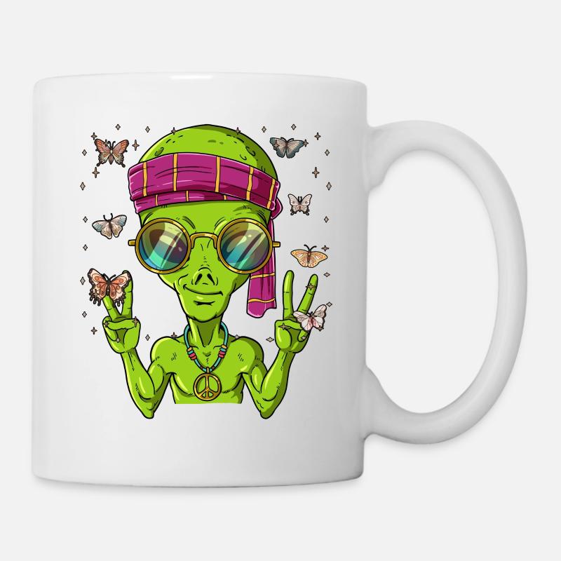 60s 70s Costume Groovy Hippie - Mug blanc - blanc