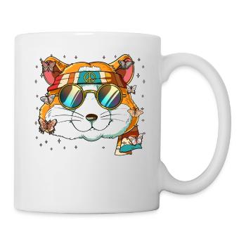 60er 70er Jahre Kostüm Groovy Hippie - Tasse - Weiß - Rechts
