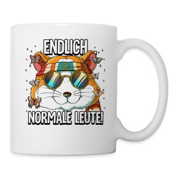 Endlich Normale Leute Hippie Goa Rave - Tasse - Weiß - Rechts