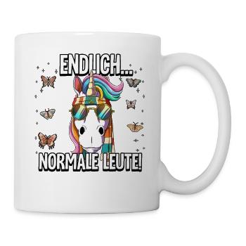 Endlich Normale Leute Hippie Goa Rave - Tasse - Weiß - Rechts