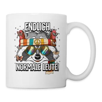 Endlich Normale Leute Hippie Goa Rave - Tasse - Weiß - Rechts