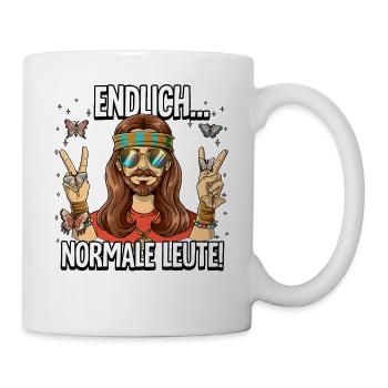 Endlich Normale Leute Hippie Goa Rave - Tasse - Weiß - Rechts