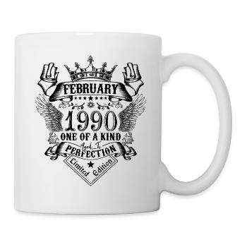 Anniversaire Février 1990 né en Février 1990 - Mug blanc - blanc - Droite