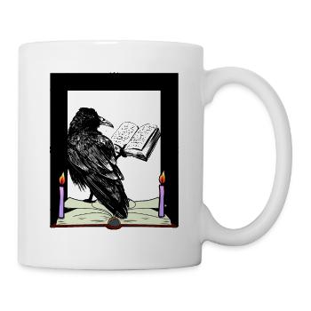 Raven Book Books Scholarly Learning Studying University - Mug - white - Right