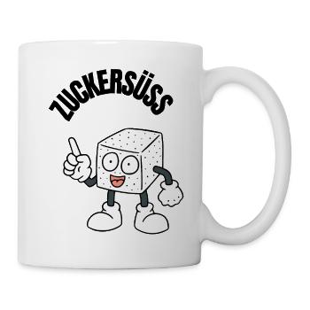 Zuckersüß Würfelzucker - Tasse - Weiß - Rechts
