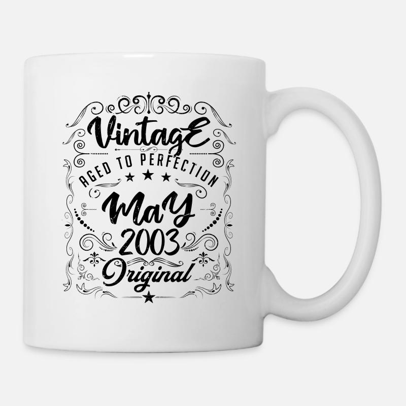 Vintage Né(e) en Mai 2003. anniversaire mai 2003. - Mug blanc - blanc