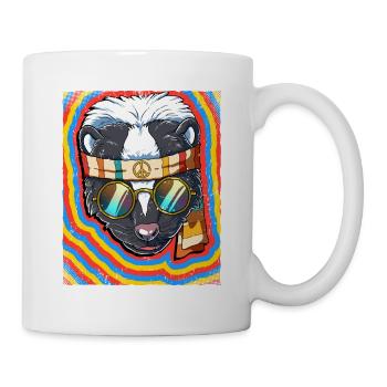 Hippie Skunk Psychedelic Trippy - Mug - white - Right