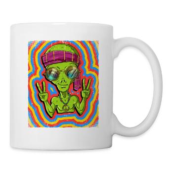 Hippie Alien Psychedelic Trippy - Mug - white - Right