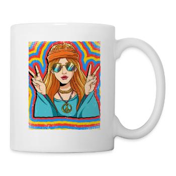 Hippie Woman Psychedelic Trippy - Mug - white - Right