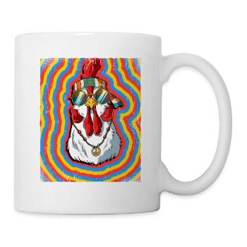 Hippie Chicken Psychedelic Trippy - Mug - white - Right