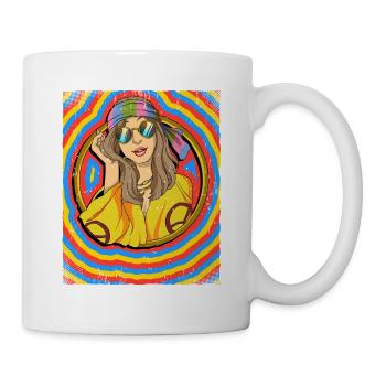 Hippie Woman Psychedelic Trippy - Mug - white - Right