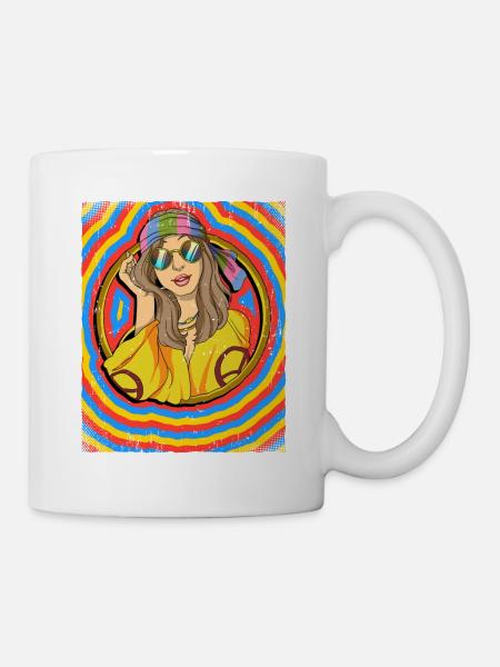Hippie Frau Psychedelisch Trippy - Tasse - Weiß