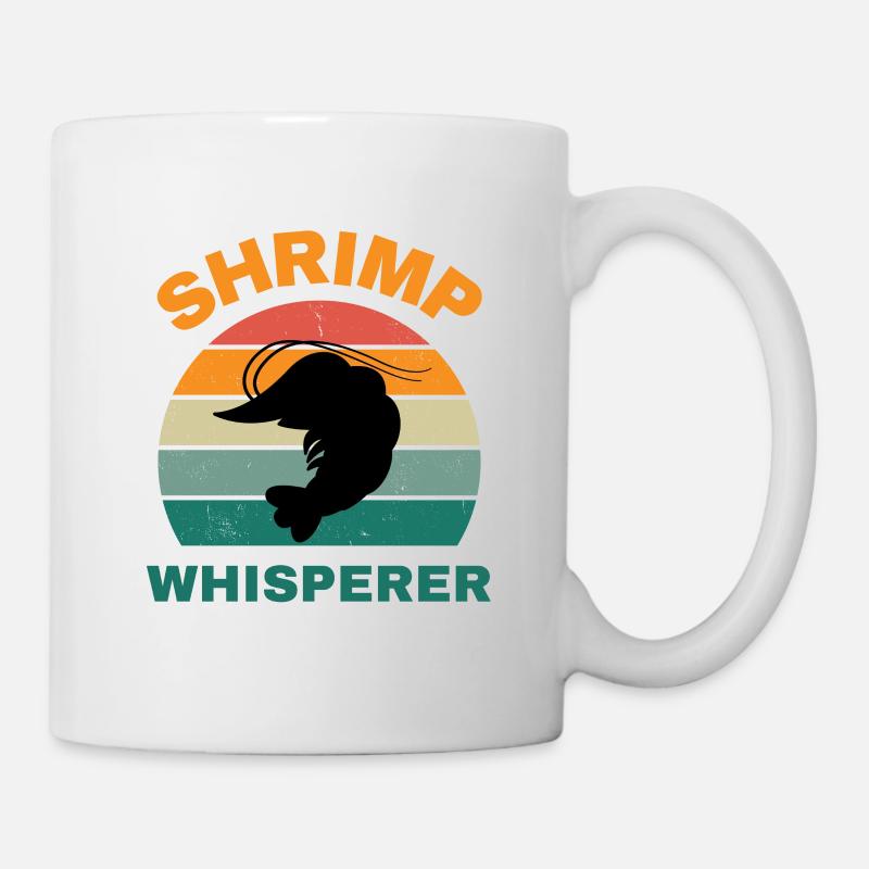 Retro Shrimp Whisperer - amateur de pêche - Mug blanc - blanc