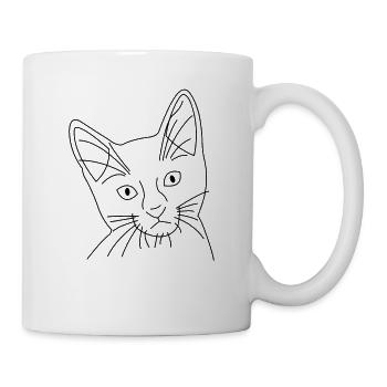 Cat cat face drawn - Mug - white - Right